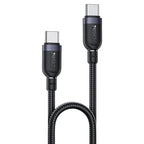 Yesido CA190 60W 3A USB-C to USB-C Charging & Data Cable – 1.2m Durable Braided Design (Black)
