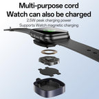 Yesido CA136C 2-in-1 60W USB-C to USB-C & Apple Watch Magnetic Charging Cable – Premium Braided Nylon Armor
