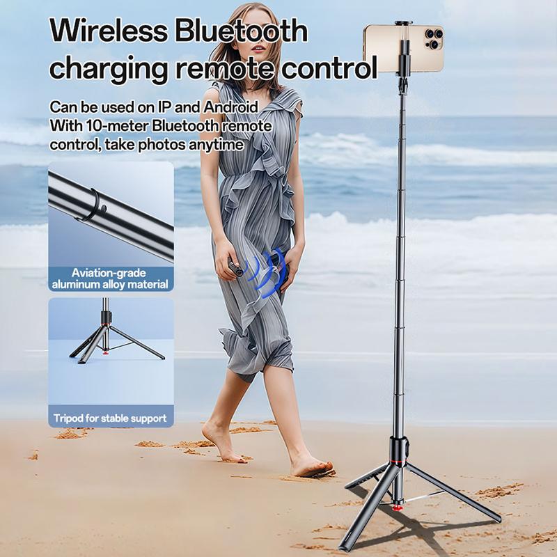 Yesido SF30 1.7m Bluetooth Selfie Stick Tripod – Innovative Auto-Popup Ground Trigger, BT 5.2 Remote & Aluminum Alloy Pole