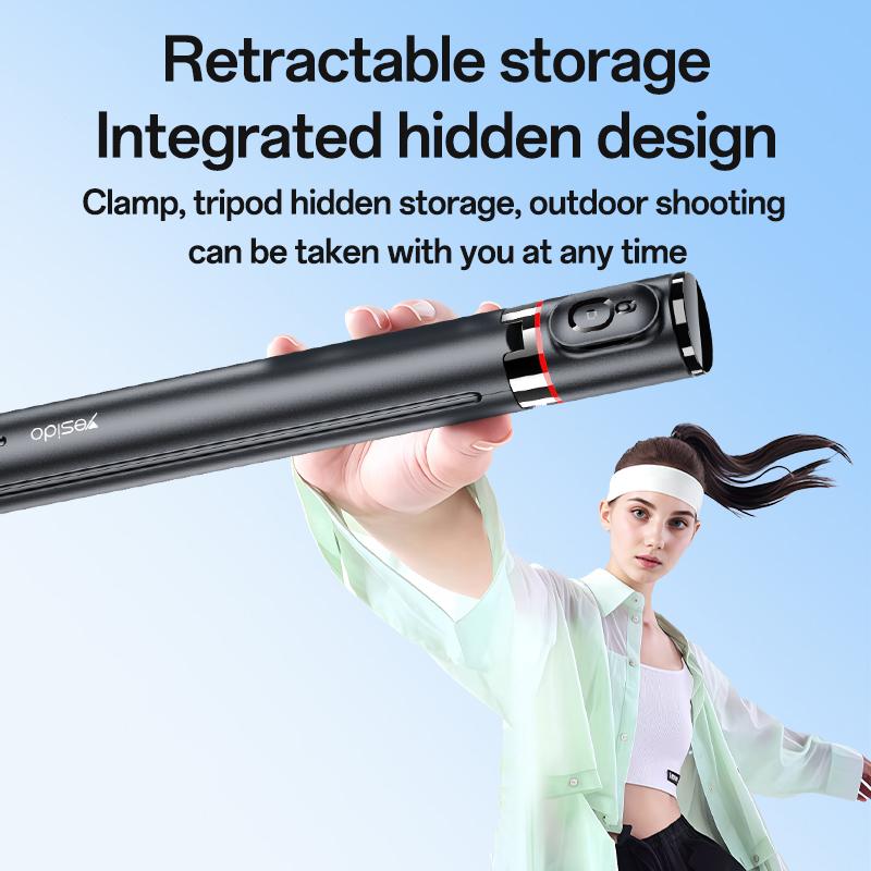 Yesido SF30 1.7m Bluetooth Selfie Stick Tripod – Innovative Auto-Popup Ground Trigger, BT 5.2 Remote & Aluminum Alloy Pole