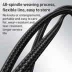 Yesido CA198 Glowing Type-C to Type-C Data Cable – 60W PD Fast Charging, 1.2m Durable Braided Design (Black)