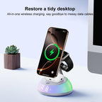 Yesido DS31 3-in-1 Magnetic Wireless Charging Stand with 5-Mode RGB Atmosphere Light