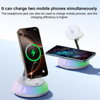 Yesido DS31 3-in-1 Magnetic Wireless Charging Stand with 5-Mode RGB Atmosphere Light
