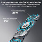 Yesido DS25 3-in-1 Foldable Magnetic Wireless Charging Station with Mirror Finish