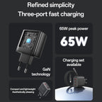 Yesido YC144C 65W GaN Fast Charger – 3 Ports (2C+1A) with 1.2m Type-C to Type-C Cable