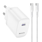 Yesido YC107 35W Single Port Fast Wall Charger – Type-C PD with Type-C to Type-C Cable