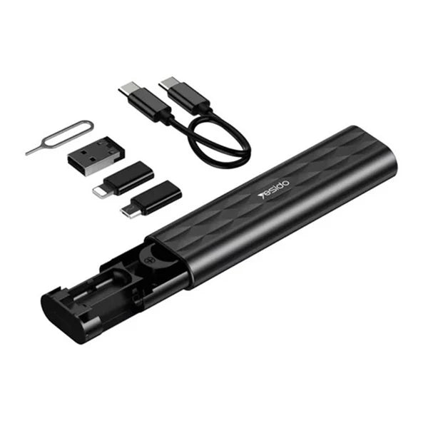 Yesido CA114 Multifunction Tech Storage Box & Charging Adapter Kit – 60W Type-C to Type-C Cable, 18W Fast Charging Micro/Type-C & 12W Lightning Connectors