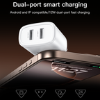Yesido YC72 Dual USB-A Port Wall Charger – 12W Portable Travel Adapter with EU Plug