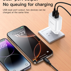Yesido YC72 Dual USB-A Port Wall Charger – 12W Portable Travel Adapter with EU Plug