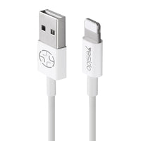 Yesido CA22 Standard 8-Pin Lightning Fast Charging Data Cable – 1.2m Flexible Round Armor Cable for iPhone (2.4A Max / White)
