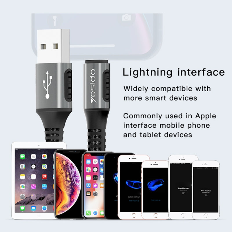 Yesido CA36 Micro USB Fast Charging Data Cable – 1.2m Heavy-Duty Cotton Braided Armor with USB 3.0 Interface & Metal Shell (3A Max)