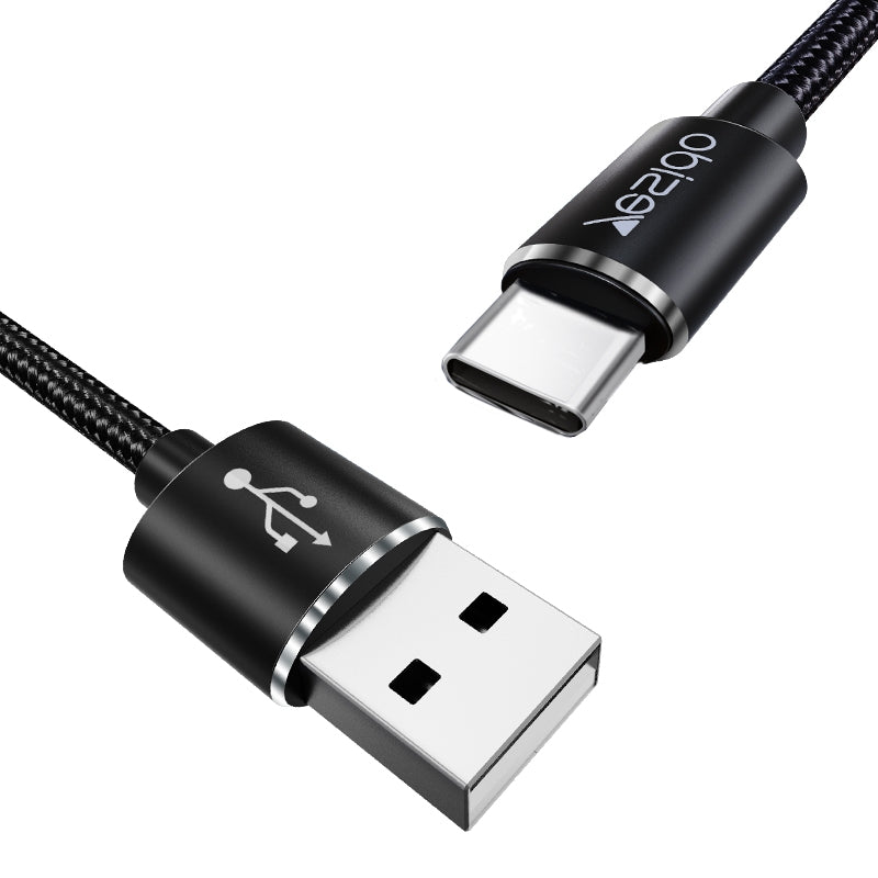 Yesido CA57 High-Output USB to Micro / Type-C Fast Charging Data Cable – 1.2m Heavy-Duty Nylon Braided Armor with Zinc Alloy Shells (2.4A Max)