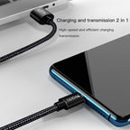 Yesido CA57 High-Output USB to Micro / Type-C Fast Charging Data Cable – 1.2m Heavy-Duty Nylon Braided Armor with Zinc Alloy Shells (2.4A Max)