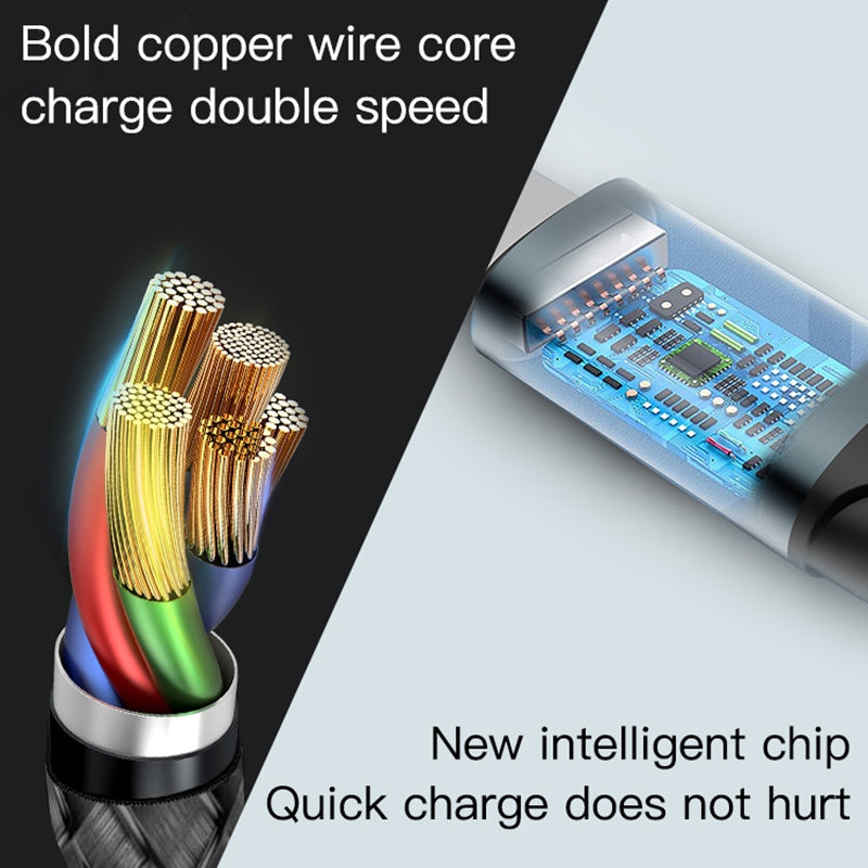 Yesido CA64 Type-C to Lightning Fast Charging Data Cable – 1.2m Heavy-Duty Nylon Braided Armor with Aluminum Alloy Shells (2.4A Max)