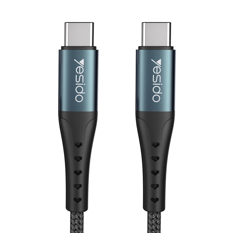 Yesido CA66 60W Type-C to Type-C Fast Charging Data Cable – 1.2m Heavy-Duty Nylon Braided Armor with Aluminum Alloy Shells