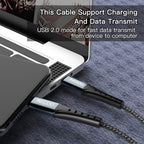 Yesido CA66 60W Type-C to Type-C Fast Charging Data Cable – 1.2m Heavy-Duty Nylon Braided Armor with Aluminum Alloy Shells