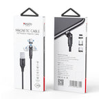 Yesido CA68 3-in-1 Magnetic Fast Charging Data Cable – 540-Degree Rotation Heavy-Duty Nylon Braided Cable (2.4A / 1m)