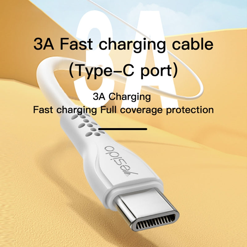 Yesido CA71 L-C Flexible TPE USB to Lightning Fast Charging Data Cable – 1m Reliable iOS Sync Cable (2A Output)