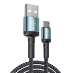 Yesido CA74 L-C USB to Lightning Fast Charging Data Cable – 1.2m Heavy-Duty Nylon Braided Armor with Aluminum Alloy Shells (2.4A Max)