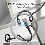 Yesido CA74 L-C USB to Lightning Fast Charging Data Cable – 1.2m Heavy-Duty Nylon Braided Armor with Aluminum Alloy Shells (2.4A Max)