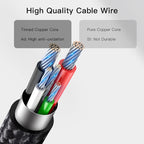 Yesido CA74 L-C USB to Lightning Fast Charging Data Cable – 1.2m Heavy-Duty Nylon Braided Armor with Aluminum Alloy Shells (2.4A Max)