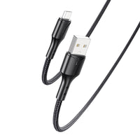 Yesido CA97 L-C Smart LED Display USB to Lightning Data Cable – 1.2m Heavy-Duty PP+PVC Braided Shielding with 2.4A Fast Charging