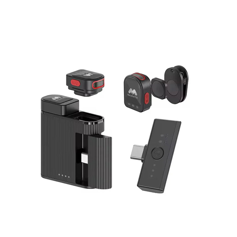 Majentik MM-001 2-in-1 Magnetic Wireless Microphone – Advanced Noise Canceling & Dual Compatibility for iPhone & Type-C