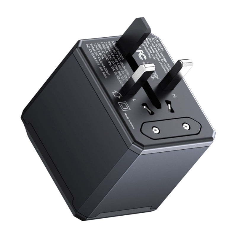 Yesido MC24 Universal Travel Adapter 2000W – 20W PD & 18W QC 3.0 with 4 USB/Type-C Ports