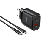 Yesido YC50 20W Fast Travel Charger – Dual Port (USB-C + USB-A) with 1M C-C Cable