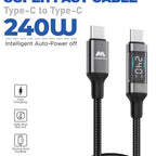 Majentik CL-020 240W Type-C to Type-C Fast Charging Cable with Real-Time Digital Power Display (100cm)