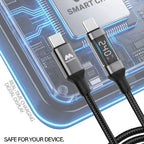 Majentik CL-020 240W Type-C to Type-C Fast Charging Cable with Real-Time Digital Power Display (100cm)