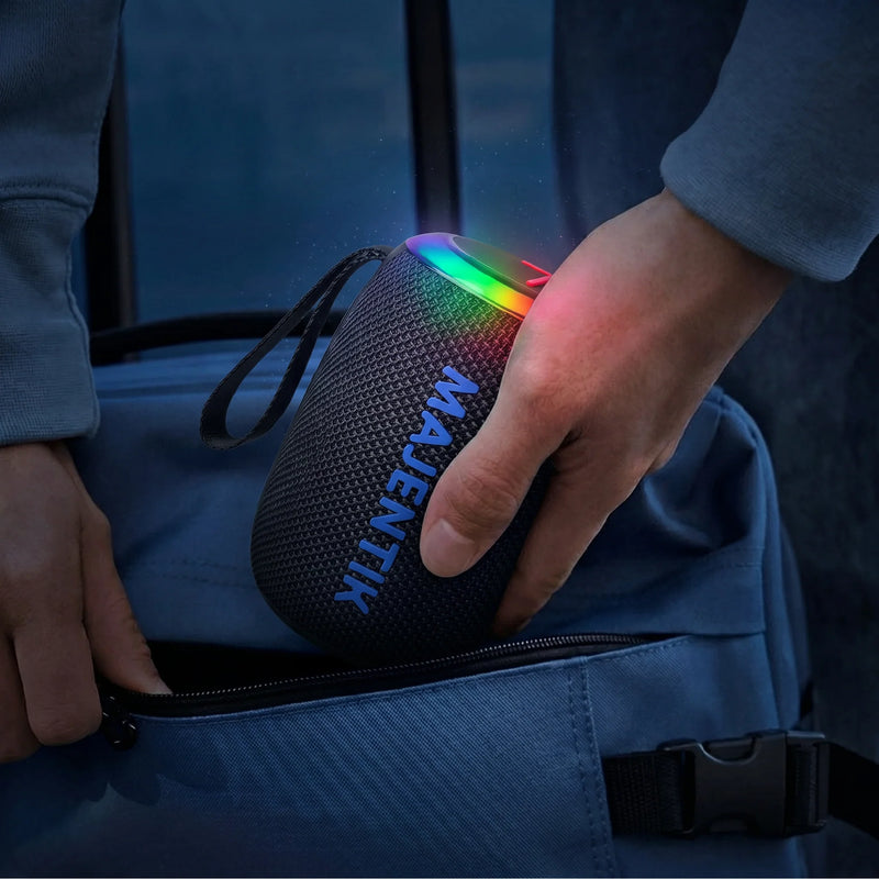 Majentik MS-002 Portable Bluetooth Speaker – Hi-Fi Surround Sound & Vibrant RGB Party Lights with Braided Strap