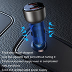 Yesido Y51 36W Dual QC3.0 Fast Car Charger – Zinc Alloy & Semi-Transparent Blue Design