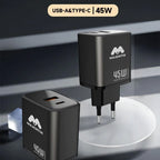 Majentik MC-006 45W GaN Fast Charger – Dual Port USB & PD Compact Wall Charger
