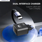 Majentik MC-006 45W GaN Fast Charger – Dual Port USB & PD Compact Wall Charger