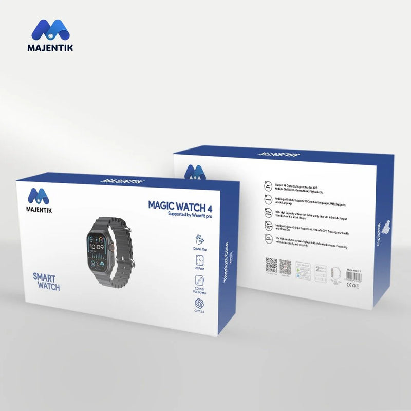 Majentik Magic Watch 4 Smartwatch – Bluetooth Calling & HD Display with AI Wearfit GPT