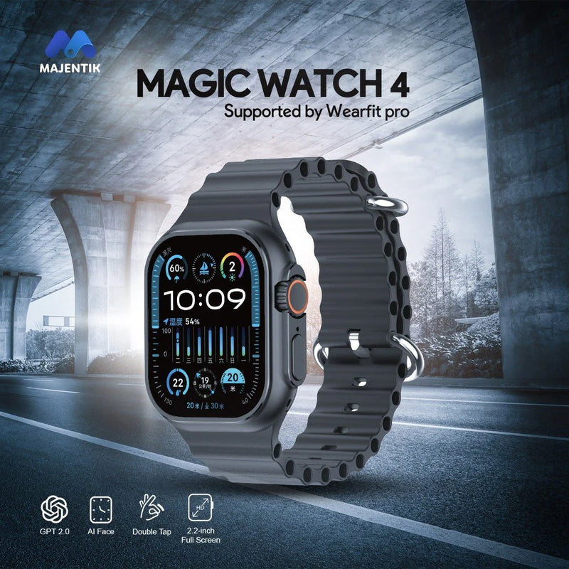 Majentik Magic Watch 4 Smartwatch – Bluetooth Calling & HD Display with AI Wearfit GPT