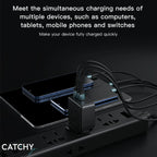 Yesido YC42 65W GaN Fast Wall Charger – Triple Port with Replaceable Plugs (EU+US+UK)