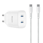 Yesido YC109 45W Dual USB-C PD Fast Wall Charger – Dual Port with Type-C to Type-C Cable
