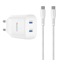 Yesido YC109 45W Dual USB-C PD Fast Wall Charger – Dual Port with Type-C to Type-C Cable