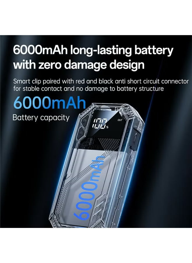 Yesido VC11 Portable Car Jump Starter – 800A Peak Current, 6000mAh Power Bank & LED Flashlight