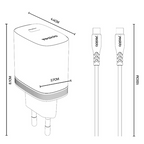 Yesido YC105 20W PD Fast Wall Charger – Single Type-C Port with Type-C to Type-C Cable