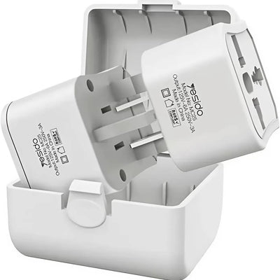 Yesido MC25 Universal Travel Adapter Kit – All-in-One Converter for CN, US, EU, and UK Plugs