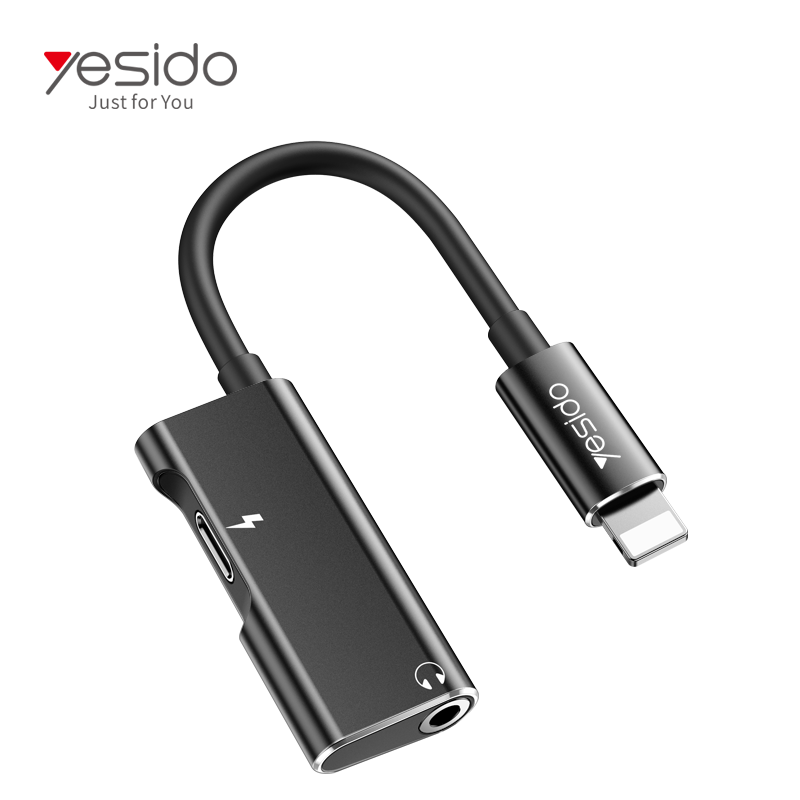 Yesido YAU11 2-in-1 Lightning & 3.5mm Audio Adapter