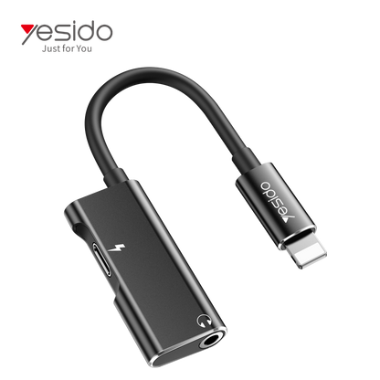 Yesido YAU11 2-in-1 Lightning & 3.5mm Audio Adapter