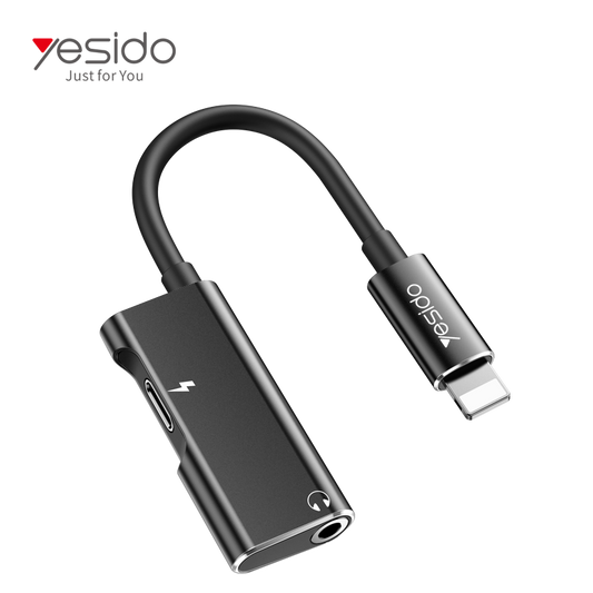 Yesido YAU11 2-in-1 Lightning & 3.5mm Audio Adapter