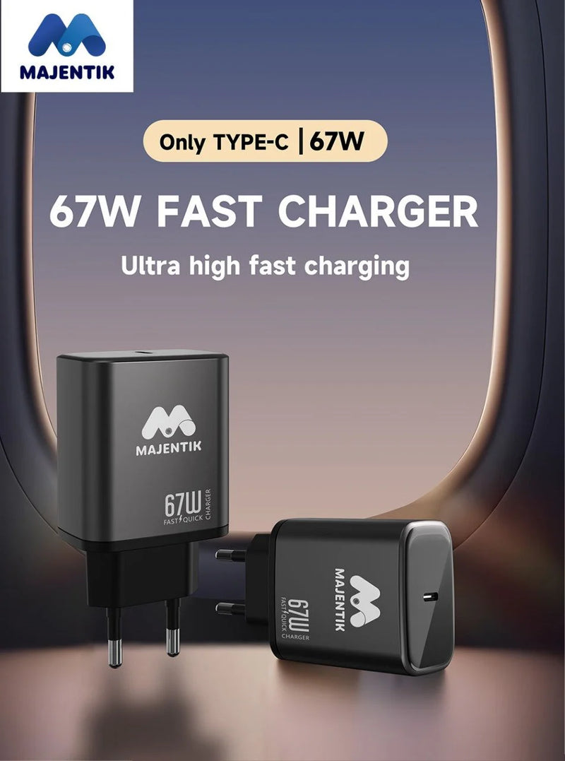 Majentik MC-007 67W GaN Fast Charger – Compact Wall Charger with Power Delivery