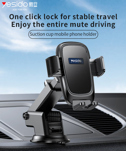 Yesido C262 Car Holder - Adjustable Telescopic Arm & Faux Leather Protection