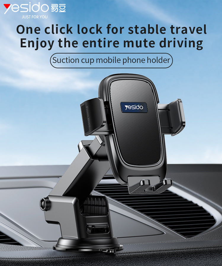 Yesido C262 Car Holder - Adjustable Telescopic Arm & Faux Leather Protection