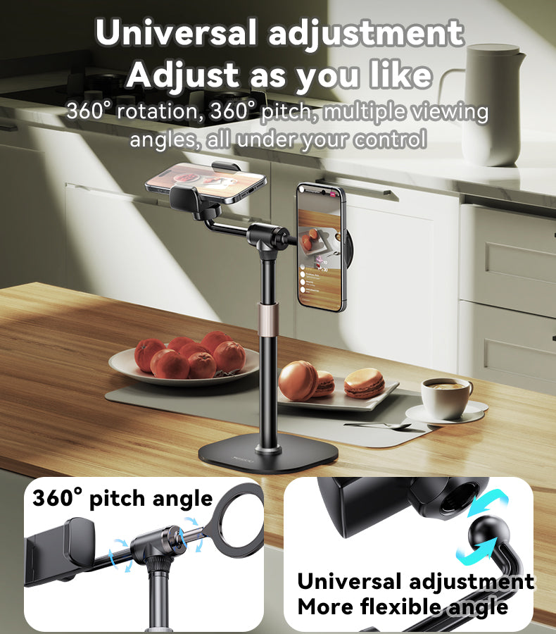 Yesido C297 Desktop Live Broadcast Phone Holder with 360 Rotation and 30-46CM Adjustable Height